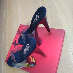 Black Platform Hand Painted Shoes (In original box)